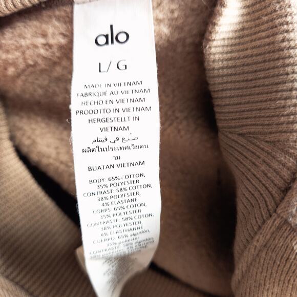 Alo Yoga Women’s Sweatshirt Cleanfit Minimal Sporty Neutralcore Beige Size Large - Picture 5 of 6